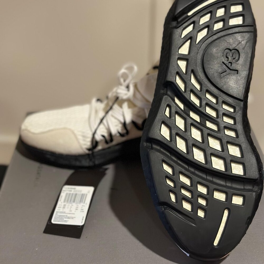 adidas Y-3 Kusari Mens 12 Core White Black AC7190 - Picture 3 of 5